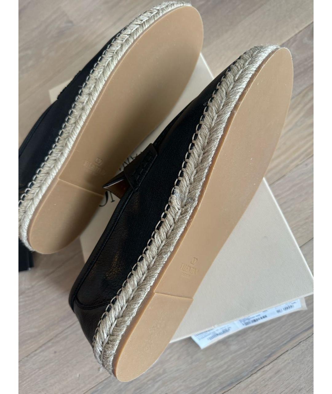 VALENTINO Черные кожаные эспадрильи, фото 2