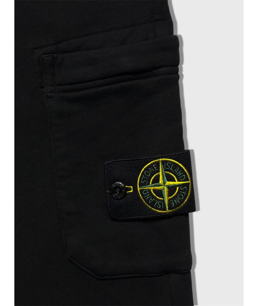 STONE ISLAND Черные хлопковые повседневные брюки, фото 4