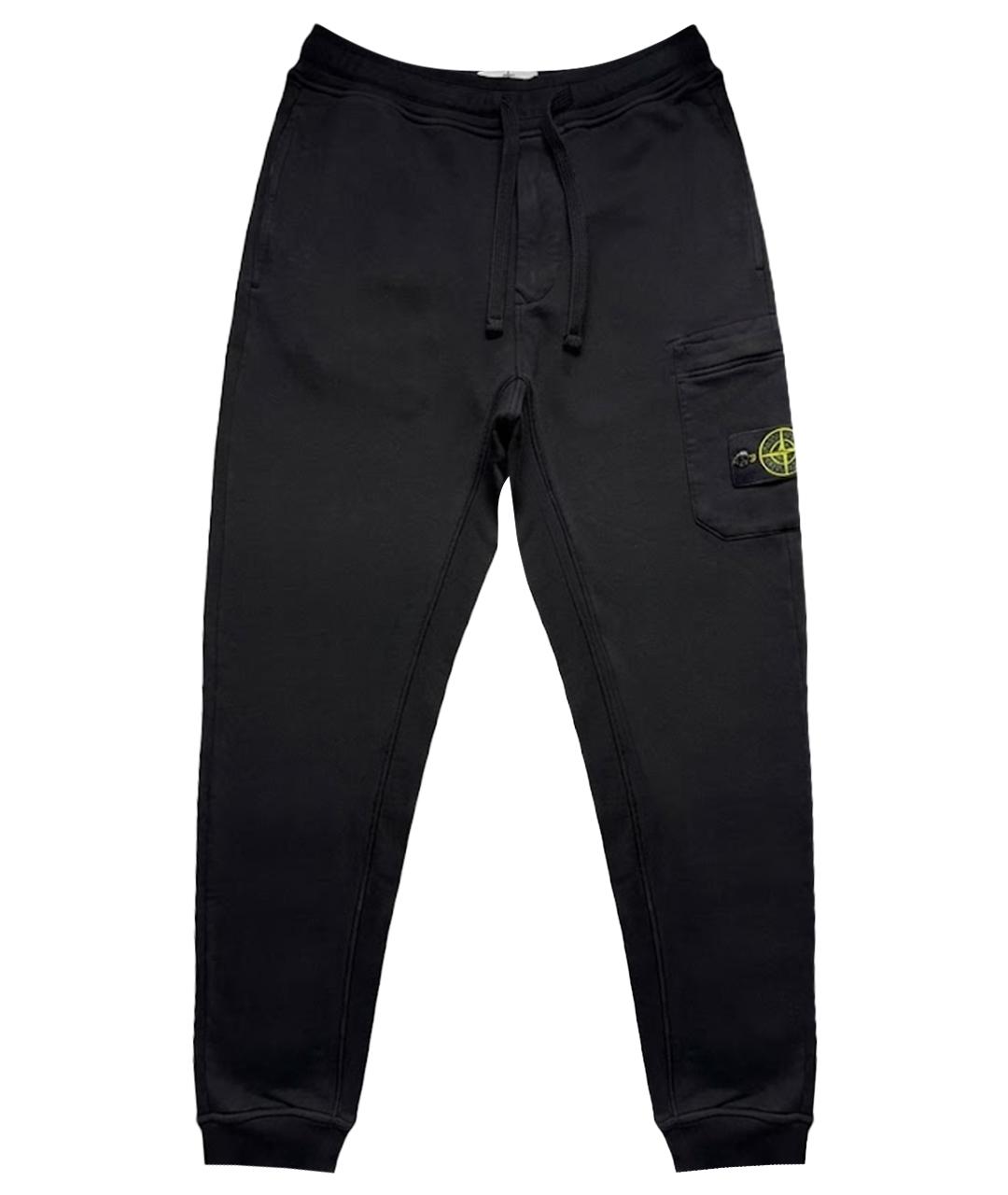 STONE ISLAND Черные хлопковые повседневные брюки, фото 1