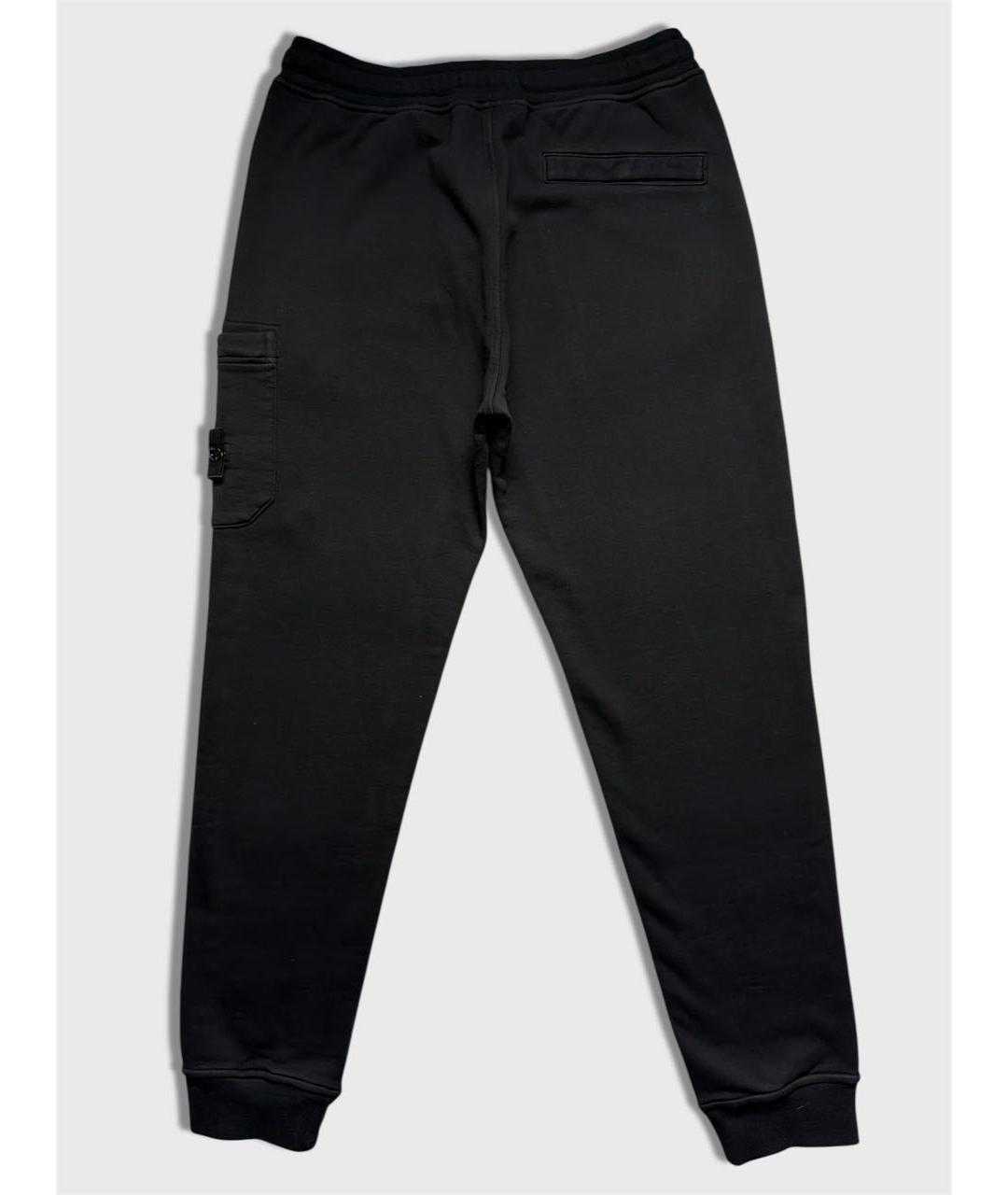 STONE ISLAND Черные хлопковые повседневные брюки, фото 2