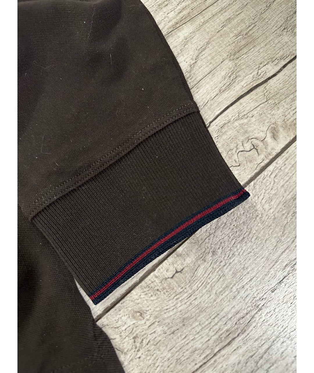 JACOB COHEN Коричневое хлопковое поло с длинным рукавом, фото 5