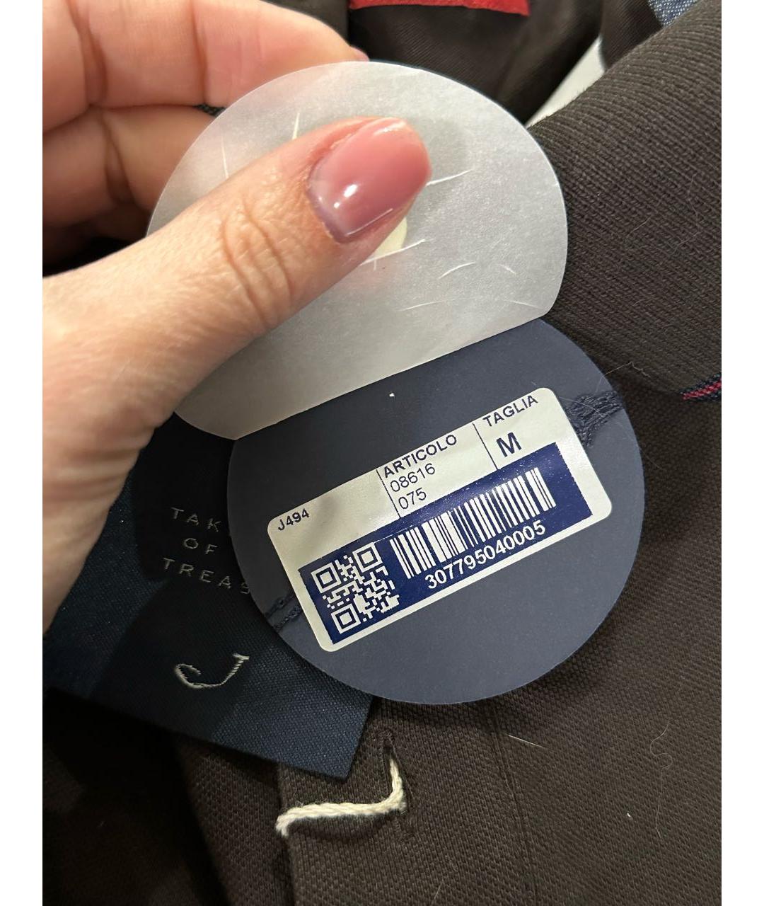 JACOB COHEN Коричневое хлопковое поло с длинным рукавом, фото 6