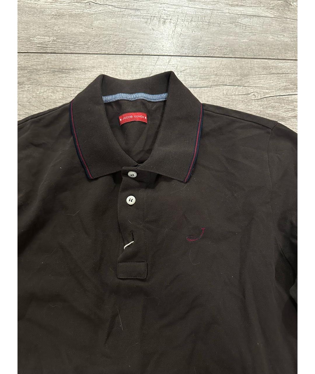 JACOB COHEN Коричневое хлопковое поло с длинным рукавом, фото 3