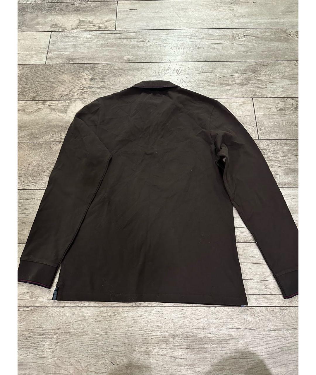 JACOB COHEN Коричневое хлопковое поло с длинным рукавом, фото 2