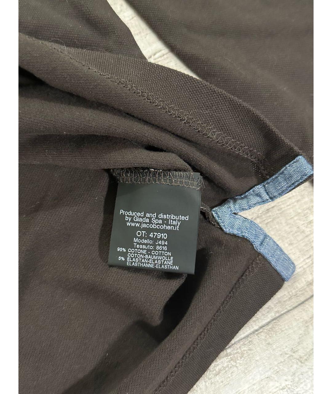 JACOB COHEN Коричневое хлопковое поло с длинным рукавом, фото 4