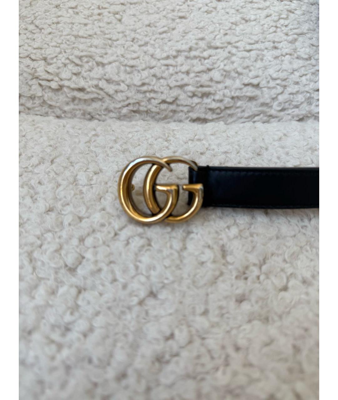 GUCCI Черный кожаный ремень, фото 2