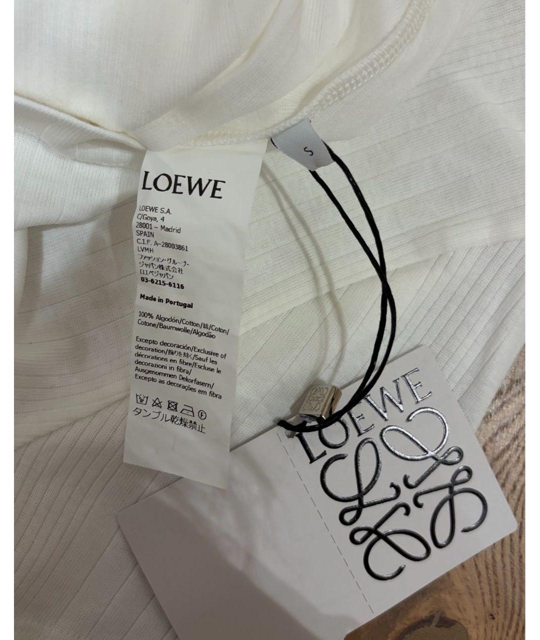 LOEWE Белая хлопковая футболка, фото 6