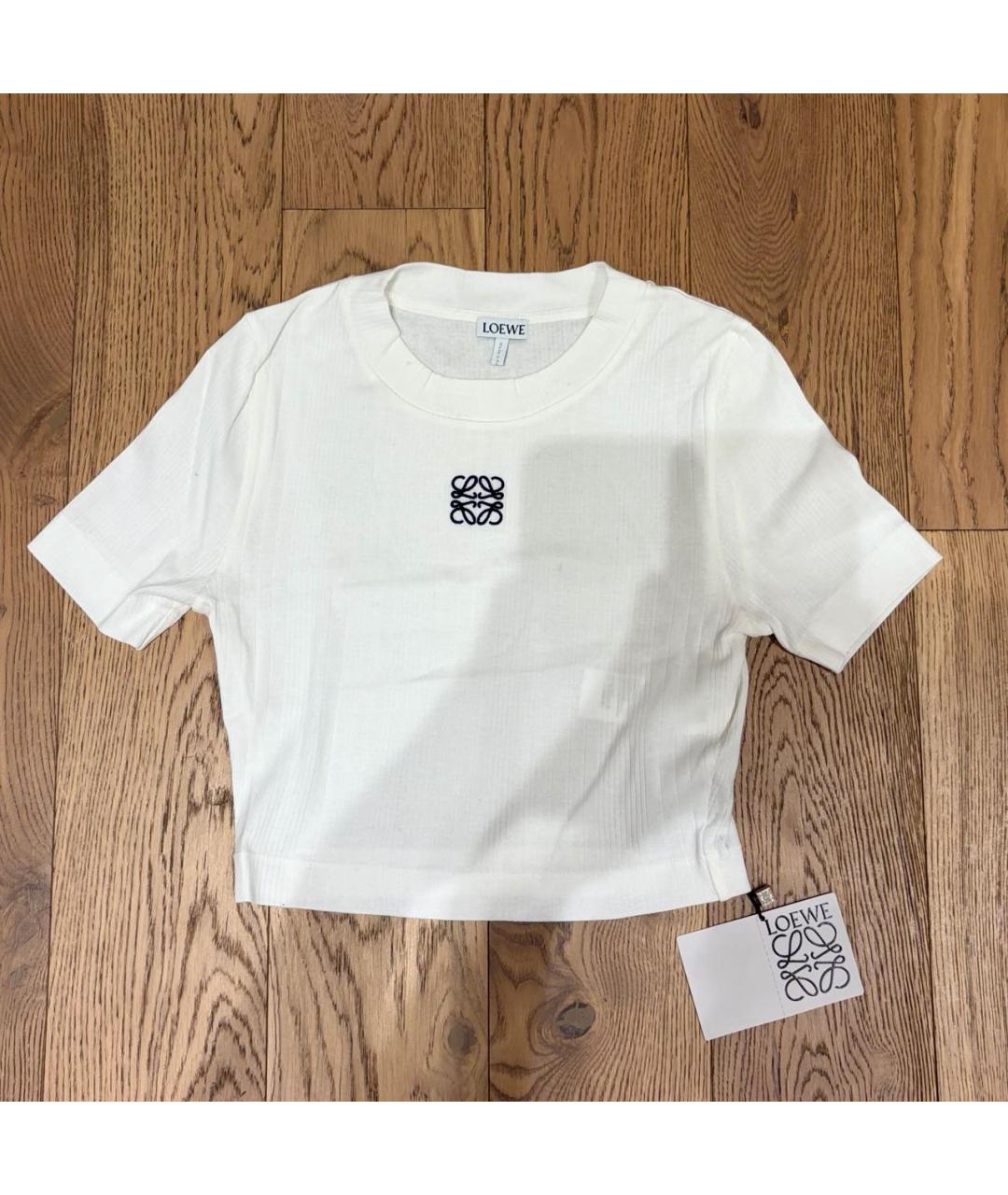 LOEWE Белая хлопковая футболка, фото 2