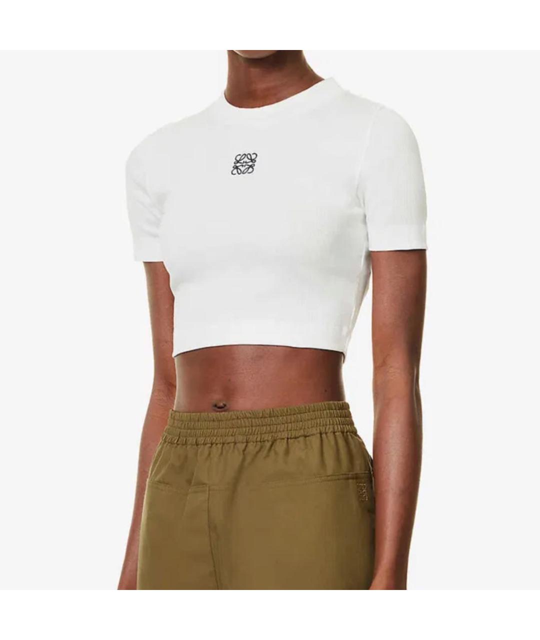 LOEWE Белая хлопковая футболка, фото 8