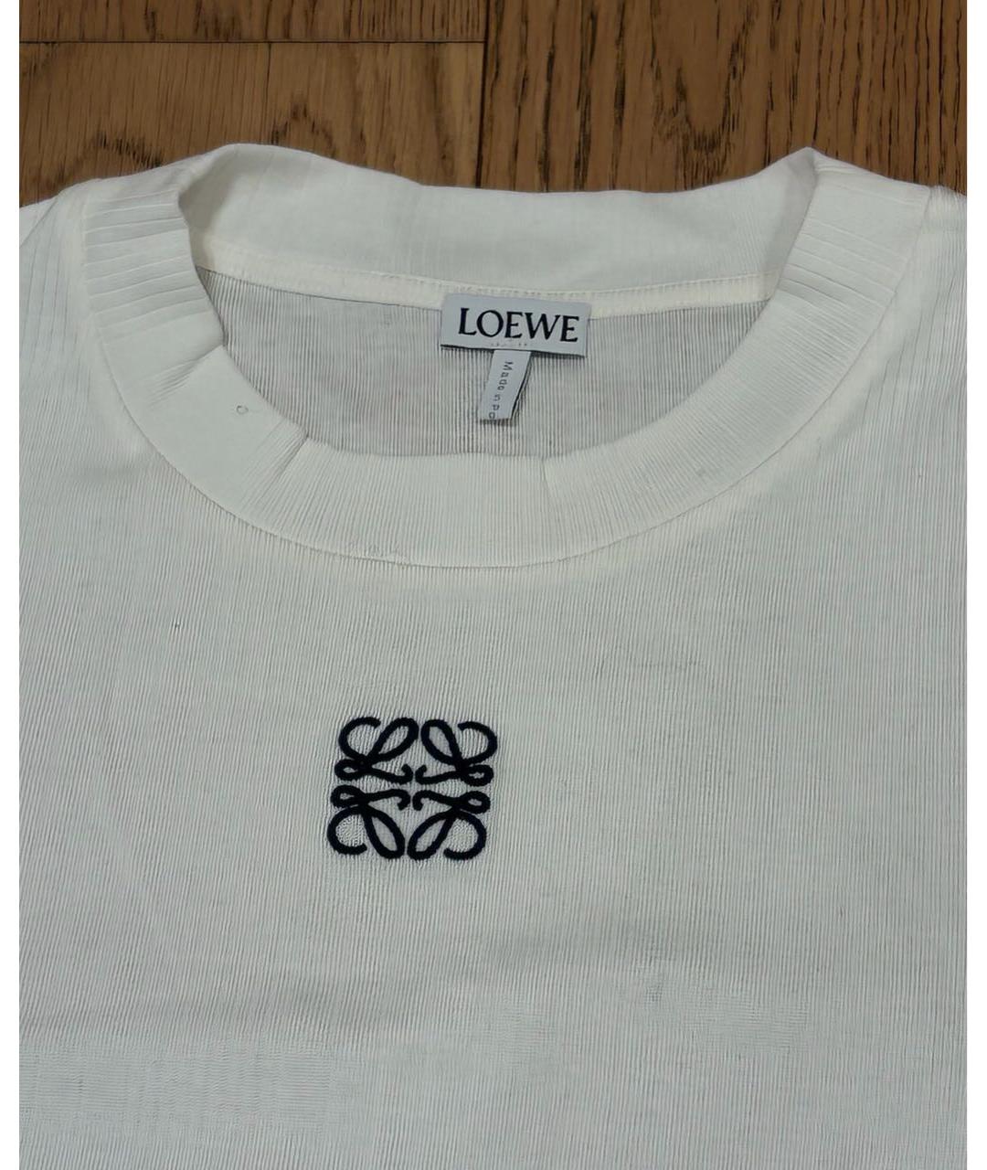 LOEWE Белая хлопковая футболка, фото 4