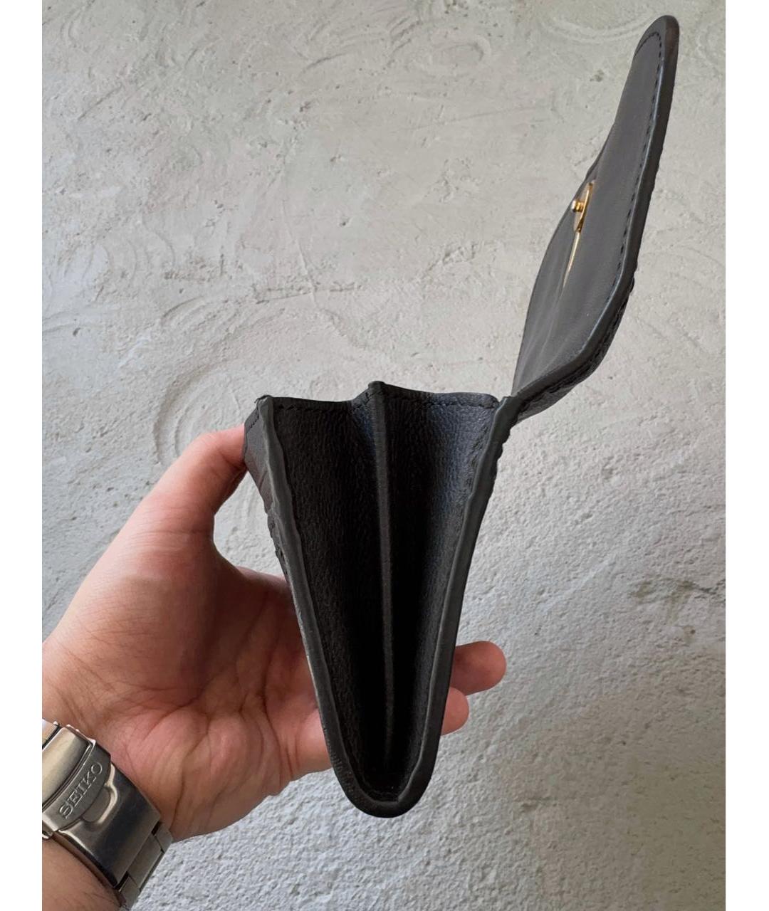 BURBERRY Черный кожаный кошелек, фото 5