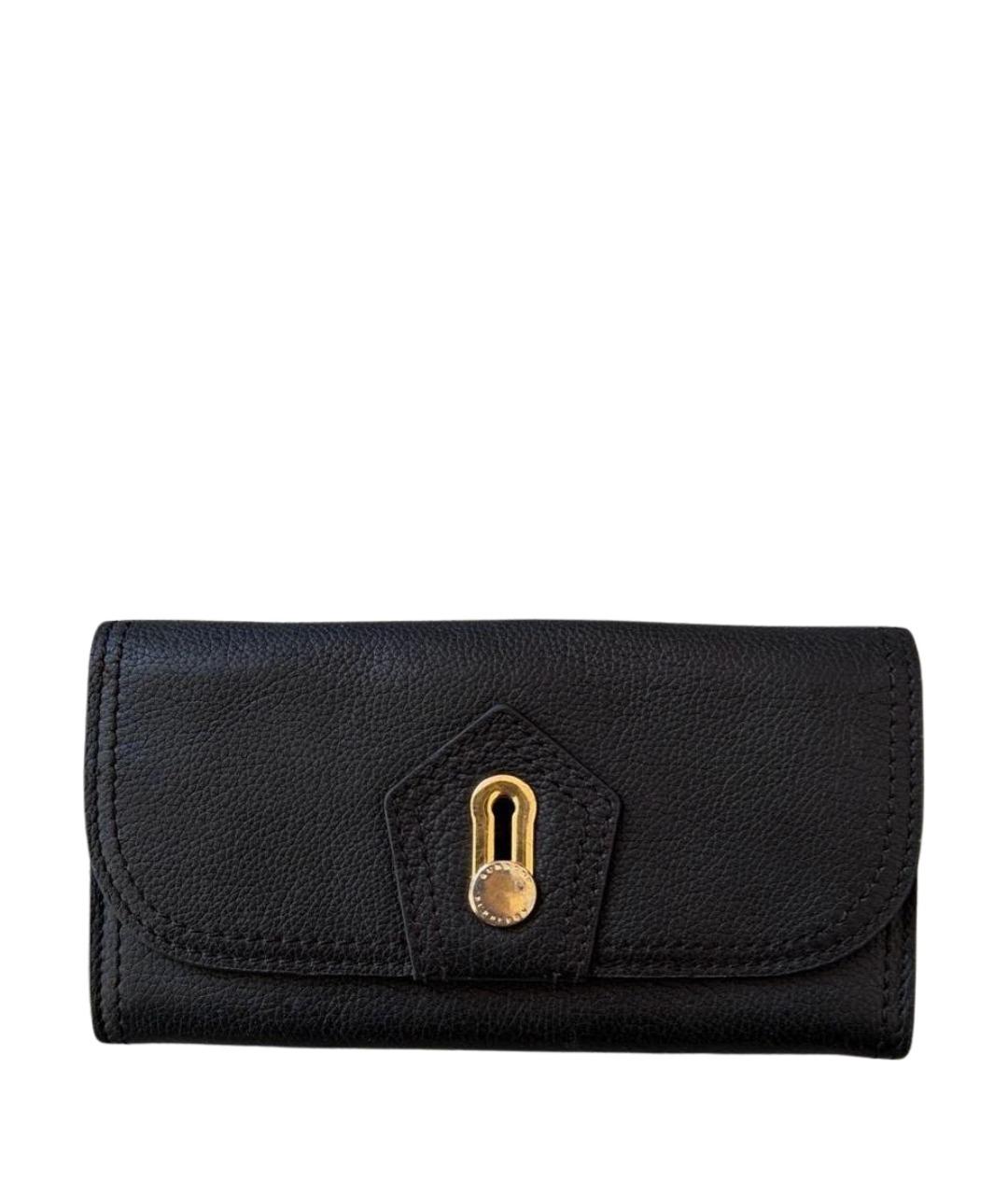 BURBERRY Черный кожаный кошелек, фото 1