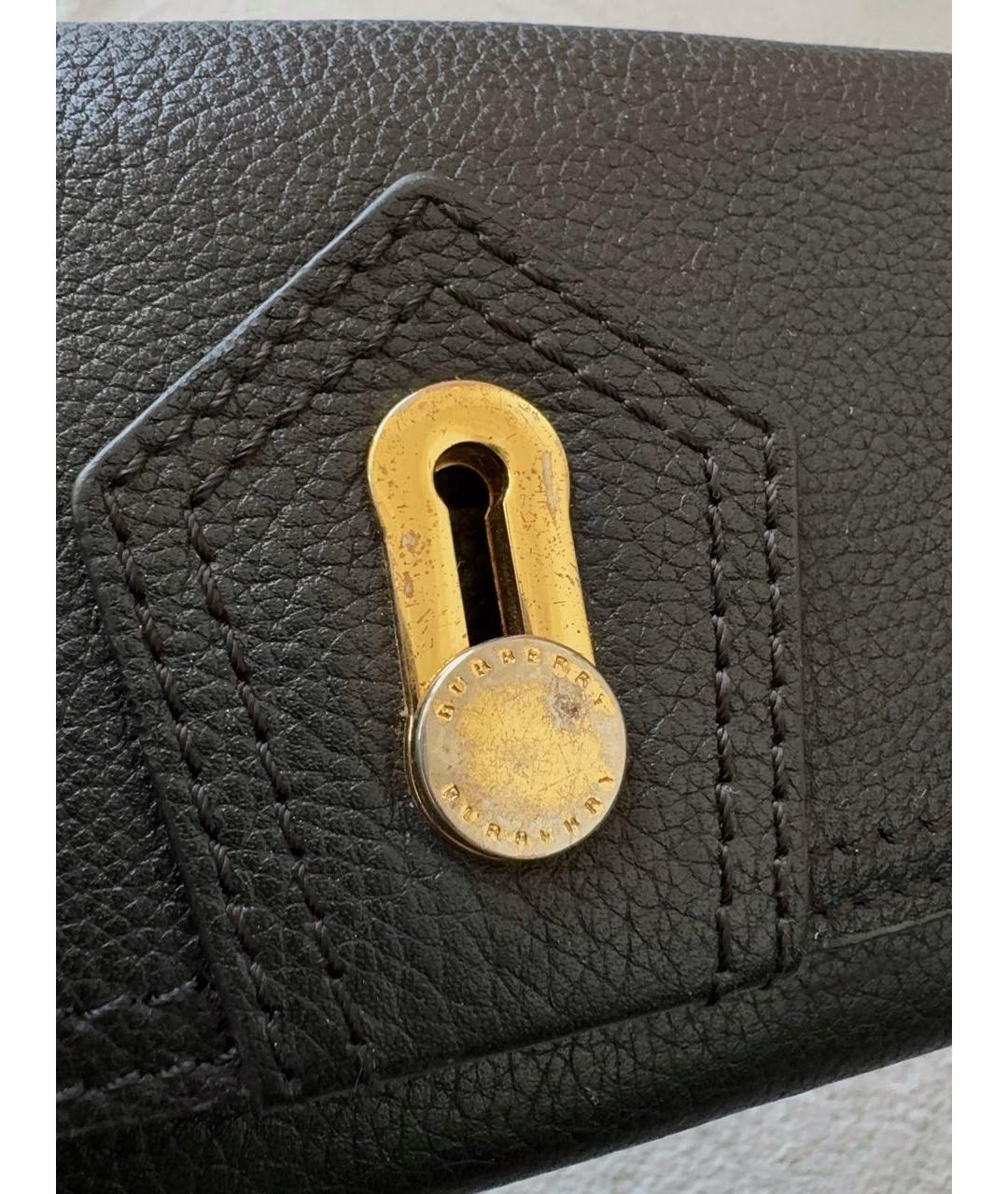 BURBERRY Черный кожаный кошелек, фото 7