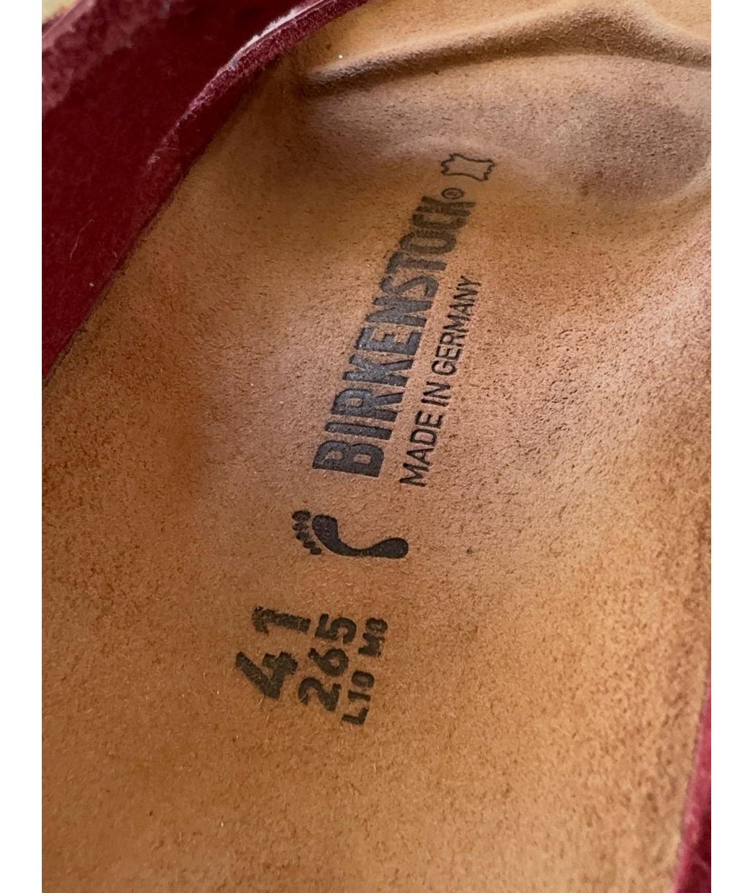 BIRKENSTOCK Бордовые кожаные сандалии, фото 8