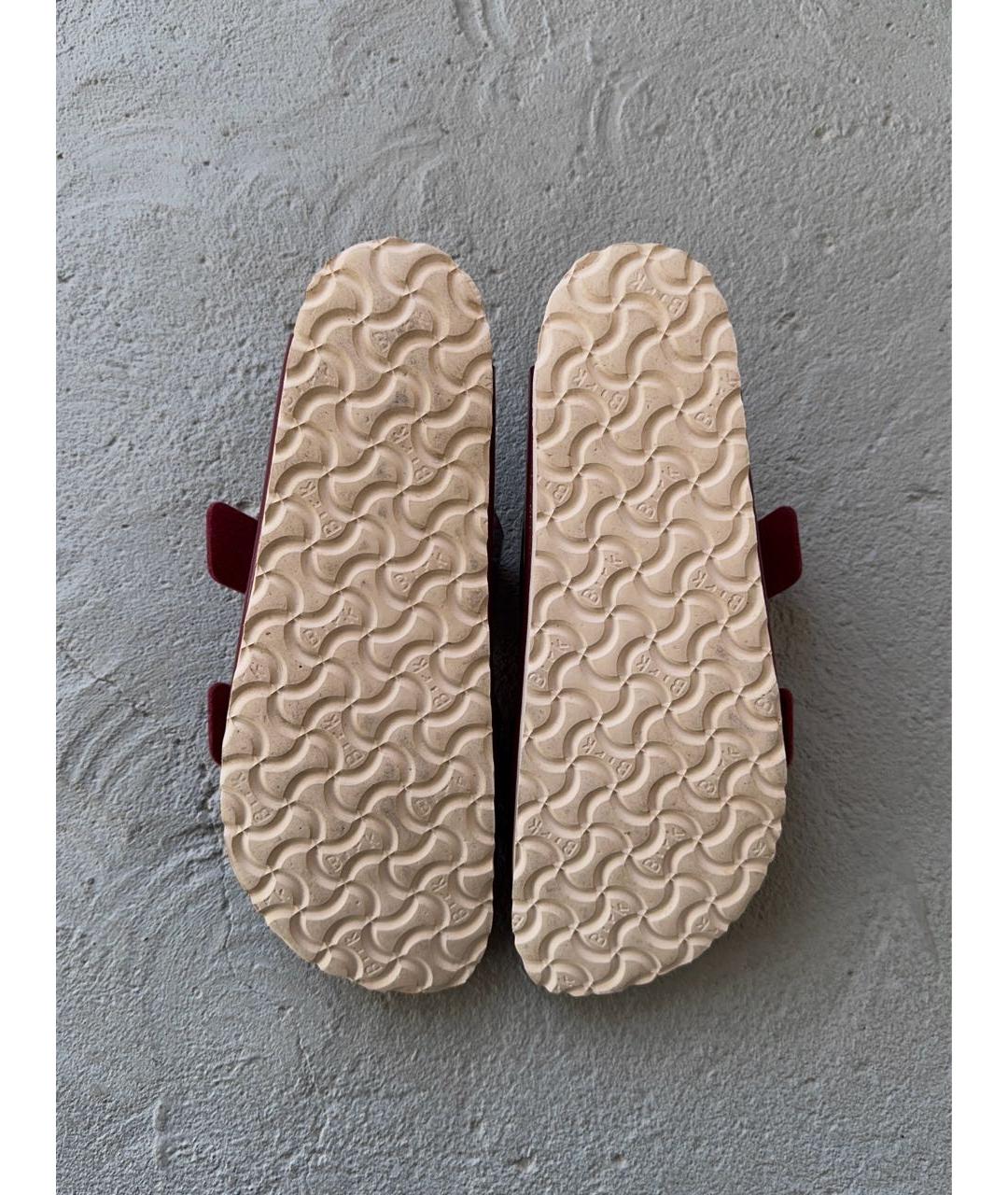 BIRKENSTOCK Бордовые кожаные сандалии, фото 7