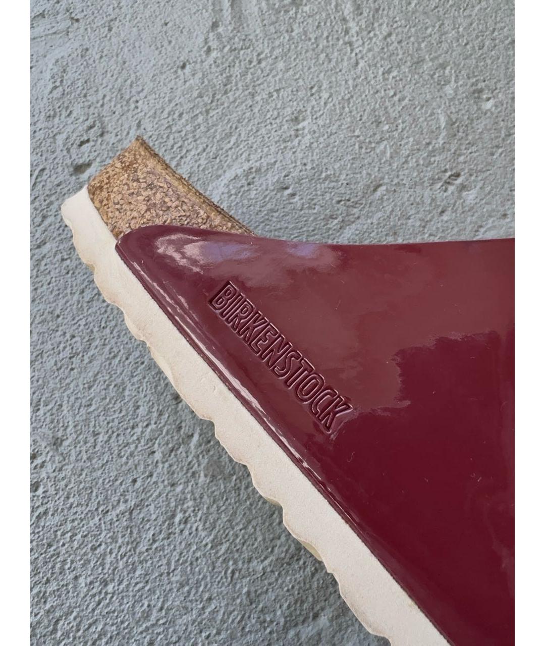 BIRKENSTOCK Бордовые кожаные сандалии, фото 2