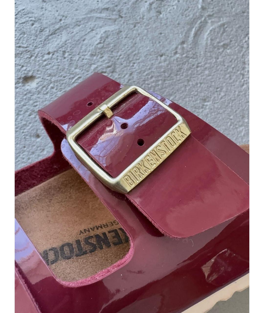 BIRKENSTOCK Бордовые кожаные сандалии, фото 3