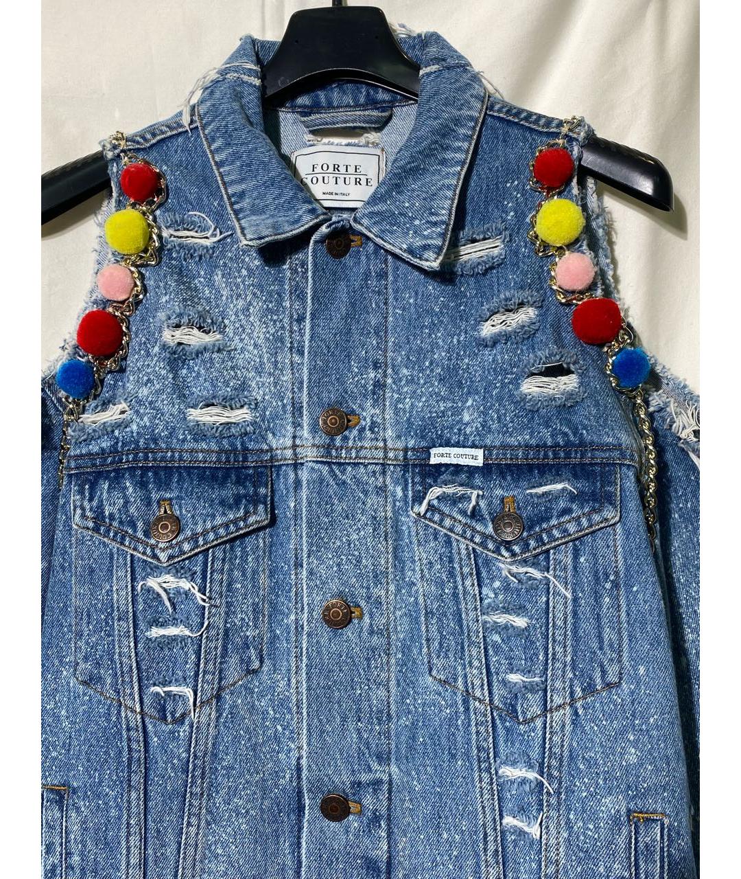 FORTE COUTURE Голубая деним куртка, фото 3