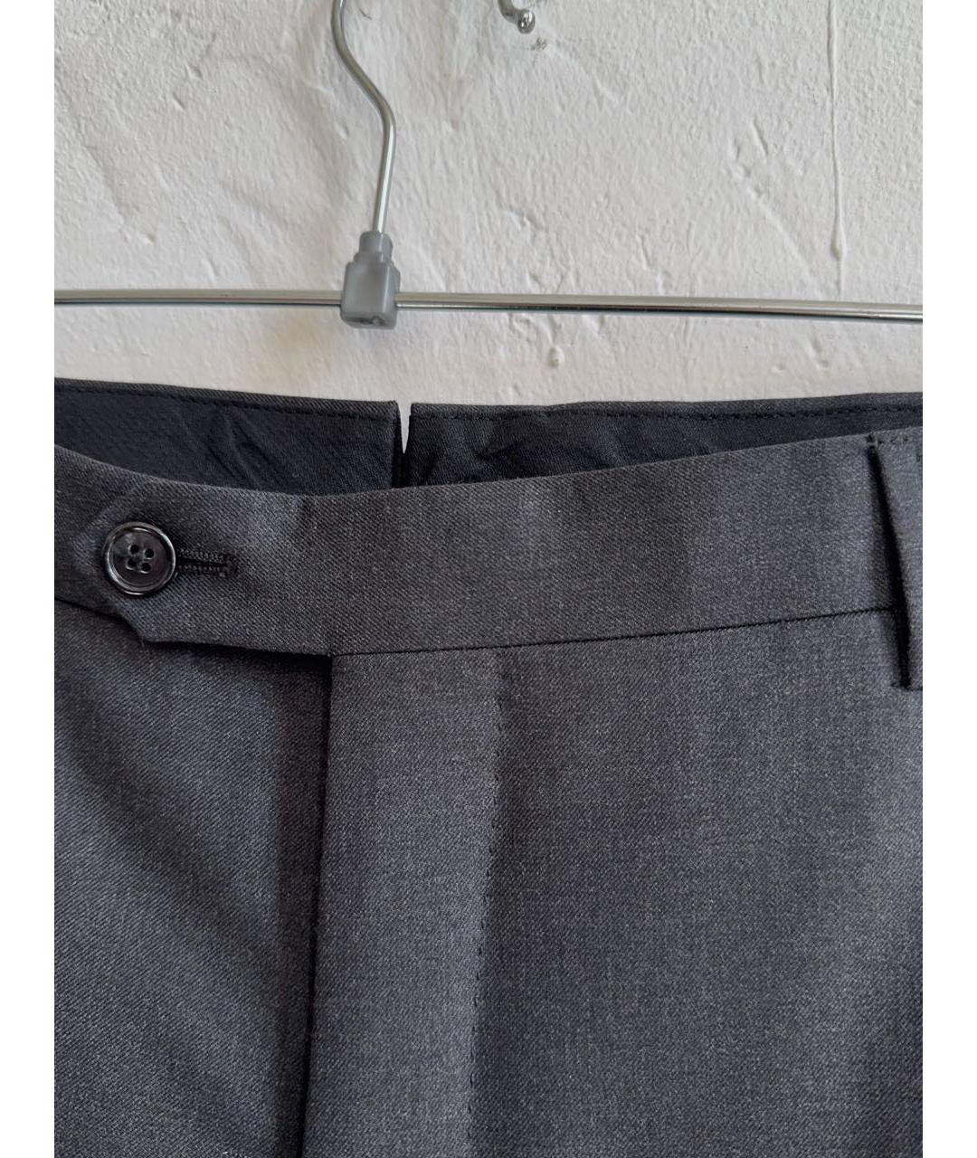 CORNELIANI Антрацитовые шерстяные классические брюки, фото 5