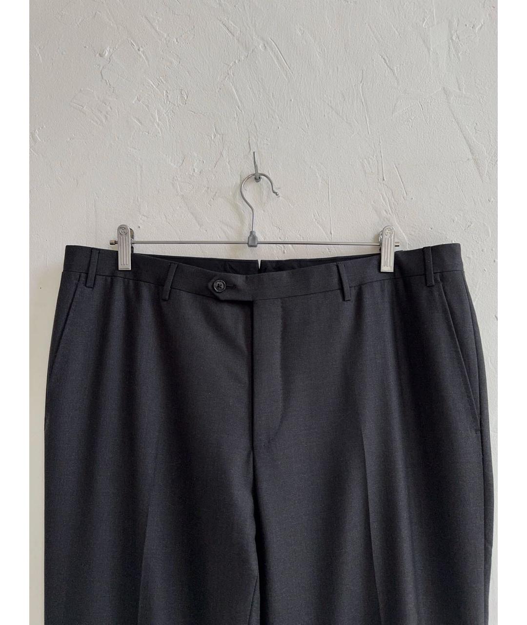 CORNELIANI Антрацитовые шерстяные классические брюки, фото 4