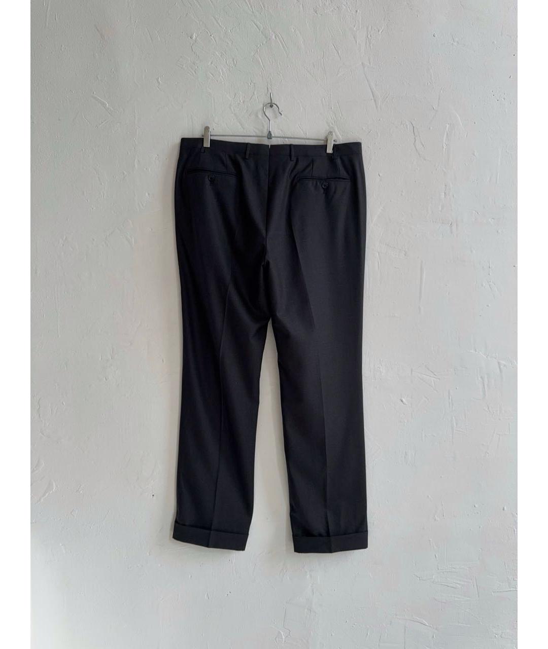 CORNELIANI Антрацитовые шерстяные классические брюки, фото 2