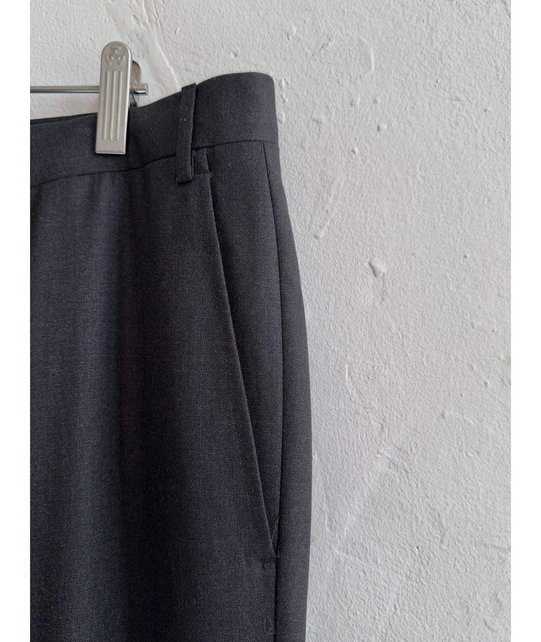 CORNELIANI Антрацитовые шерстяные классические брюки, фото 6