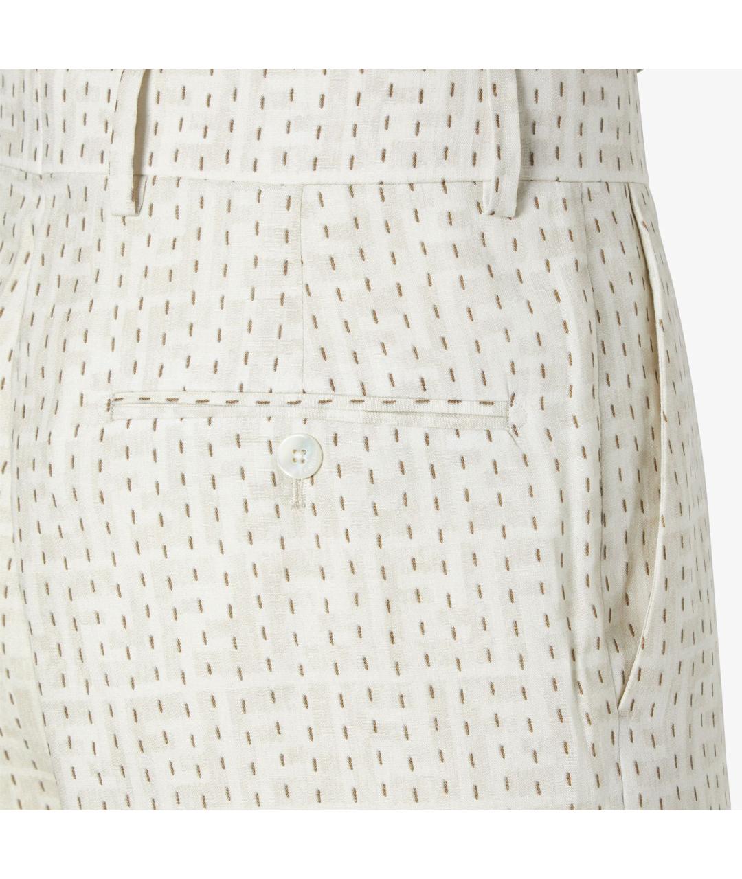 FENDI Белые льняные шорты, фото 3