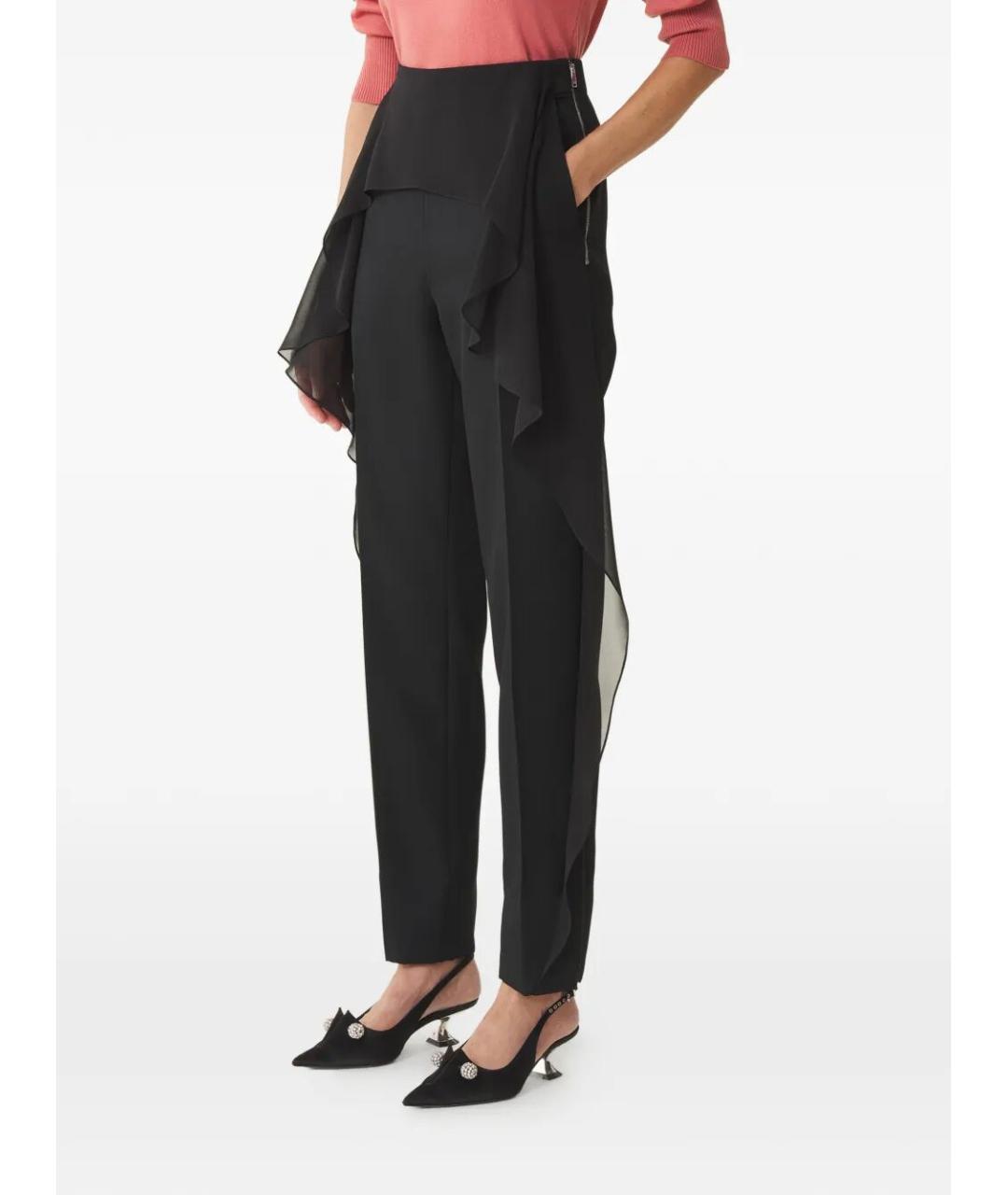 LANVIN Черные вискозные прямые брюки, фото 4