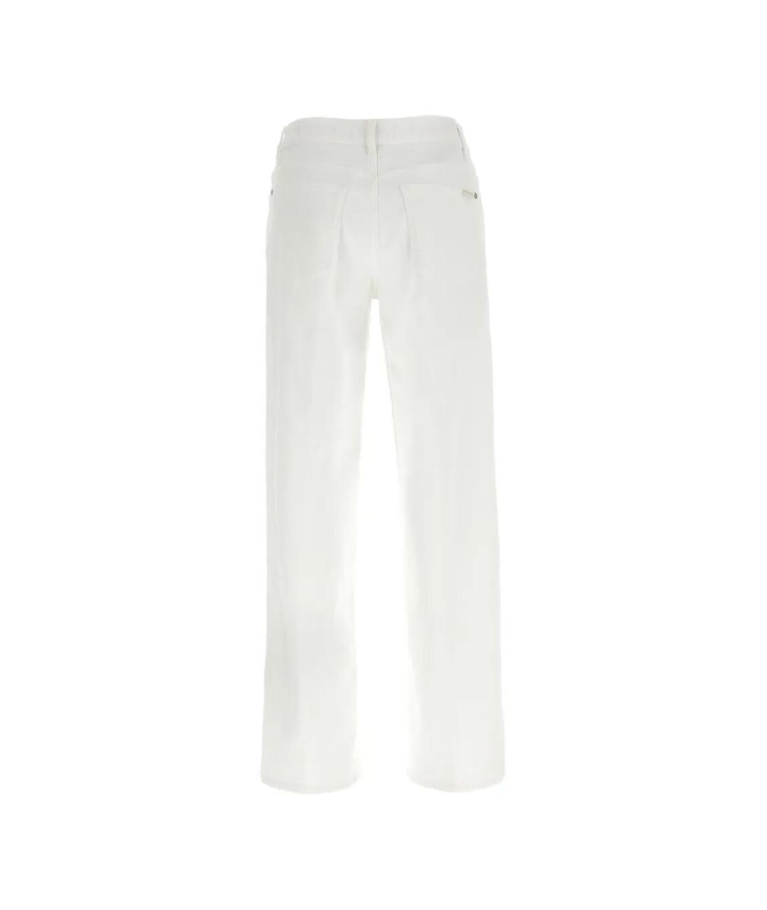 7 FOR ALL MANKIND Белые хлопковые прямые джинсы, фото 2