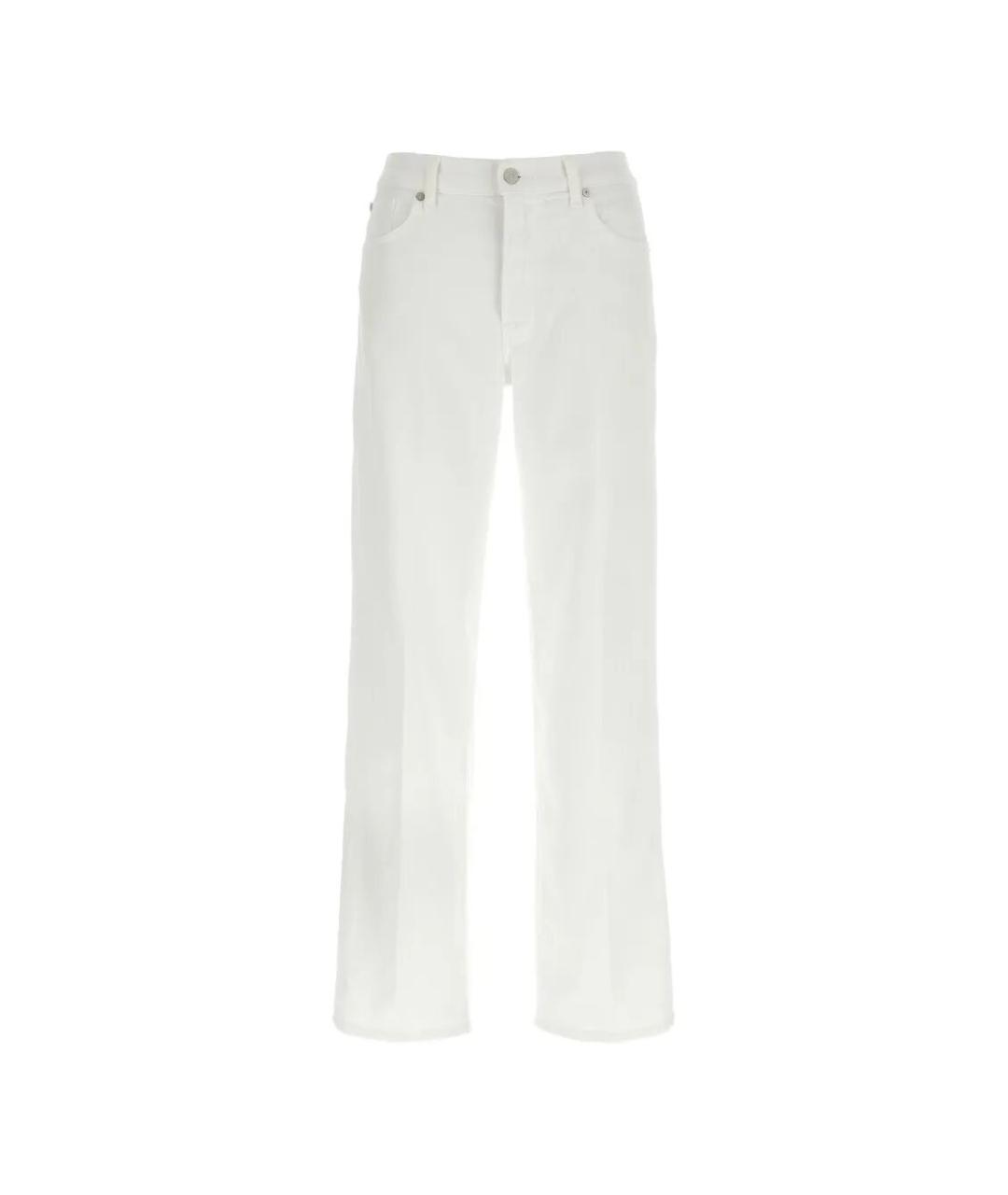 7 FOR ALL MANKIND Белые хлопковые прямые джинсы, фото 1