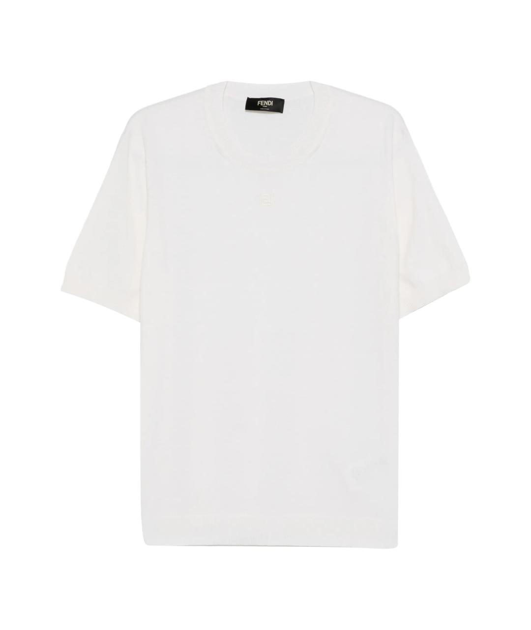 FENDI Белая хлопковая футболка, фото 1