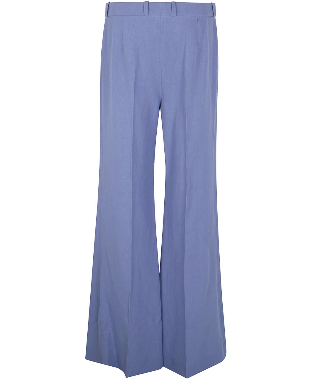 CHLOE Голубые льняные брюки широкие, фото 2