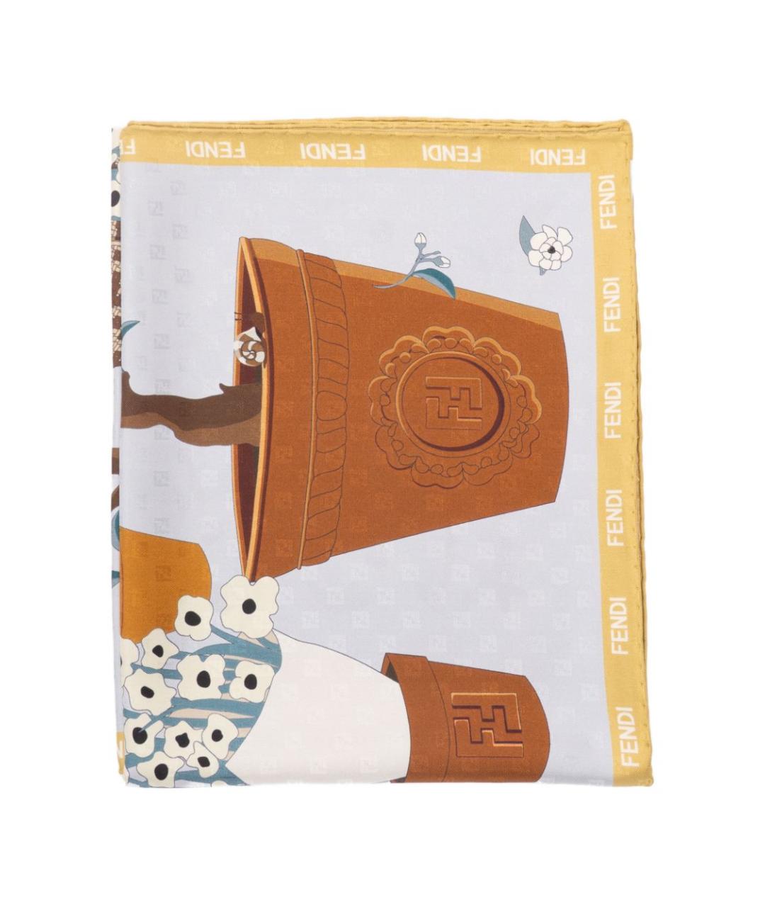 FENDI Мульти шелковый платок, фото 1