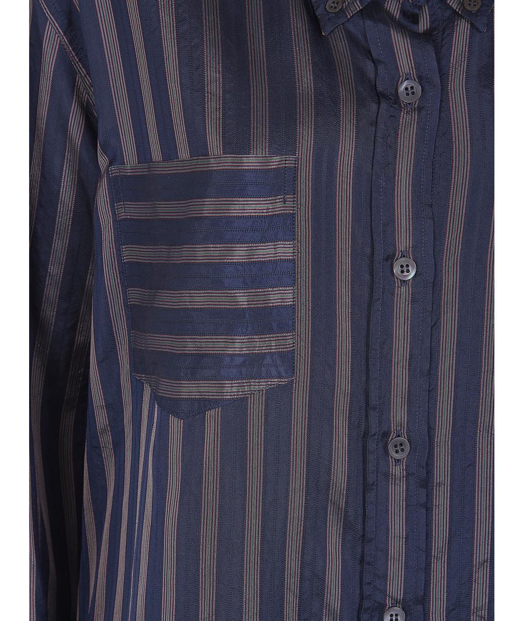 DRIES VAN NOTEN Синяя вискозная рубашка, фото 3