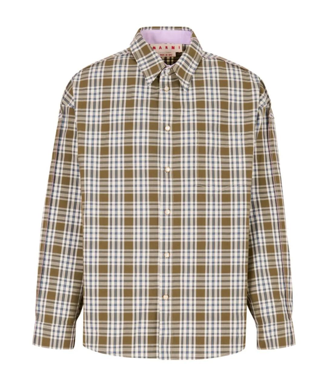 MARNI Коричневая хлопковая кэжуал рубашка, фото 1