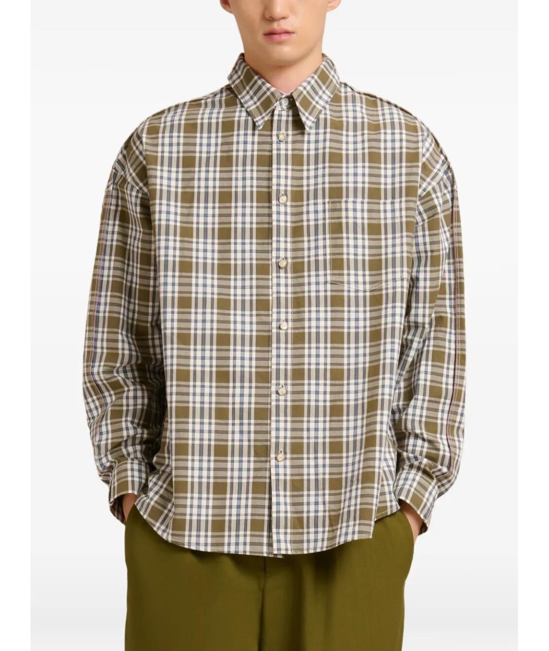 MARNI Коричневая хлопковая кэжуал рубашка, фото 3