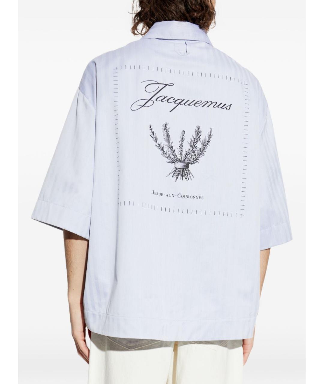 JACQUEMUS Голубая хлопковая кэжуал рубашка, фото 3