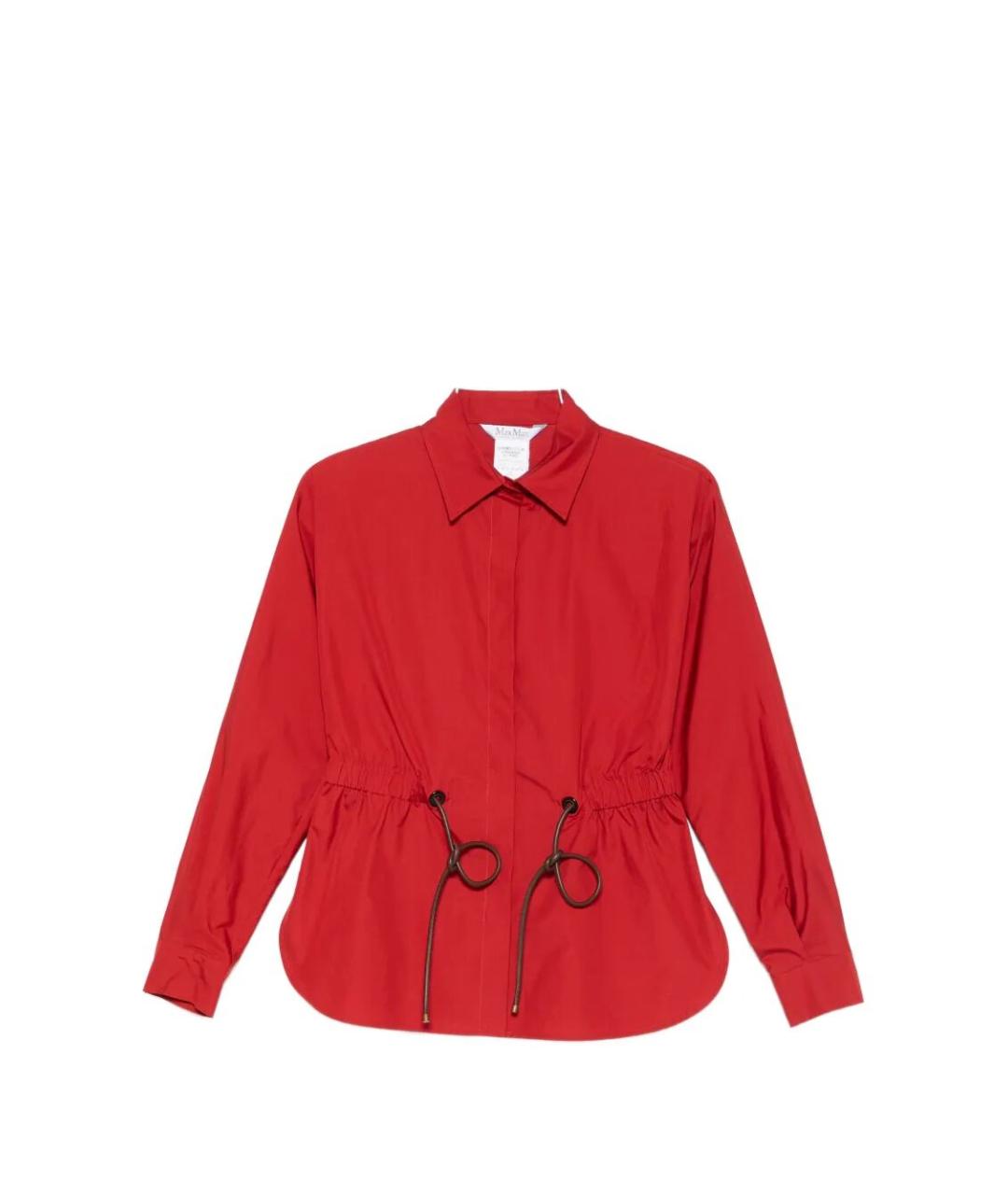 MAX MARA Красная хлопковая рубашка, фото 1