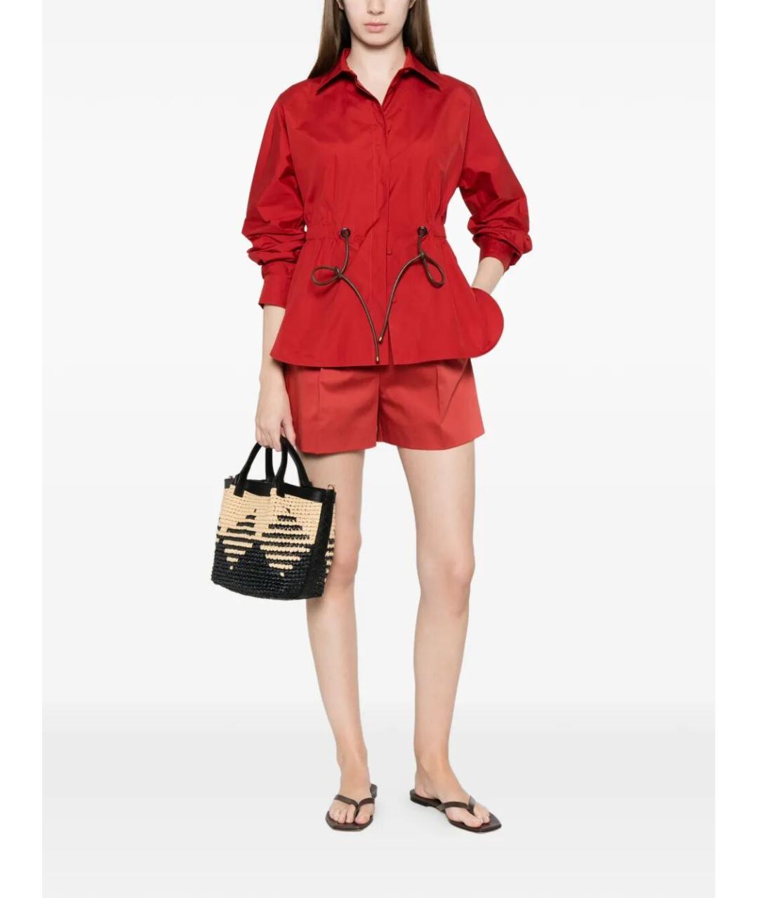 MAX MARA Красная хлопковая рубашка, фото 2