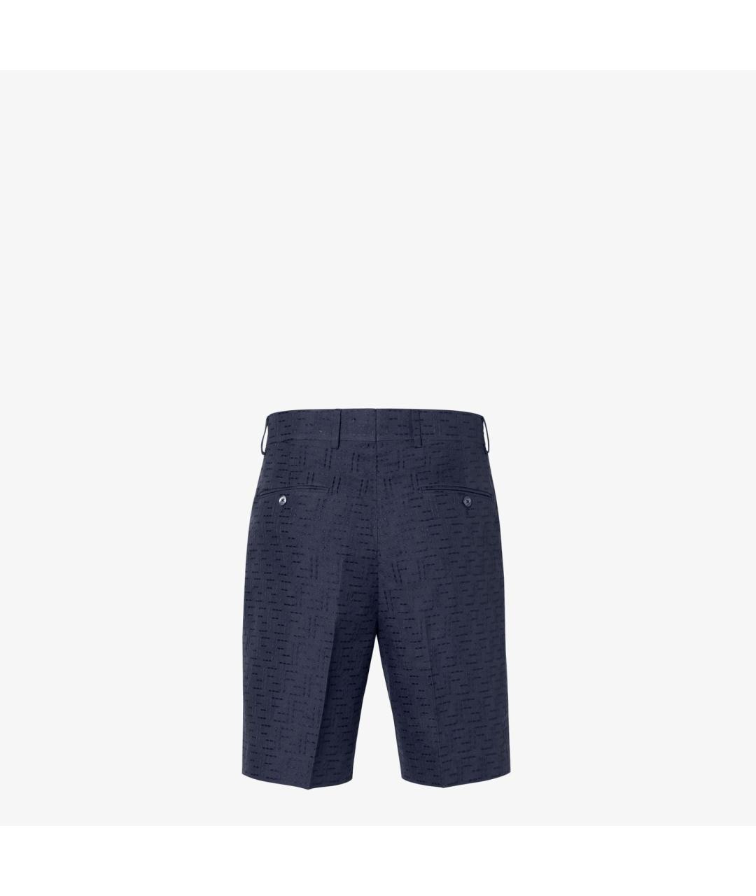 FENDI Синие льняные шорты, фото 2