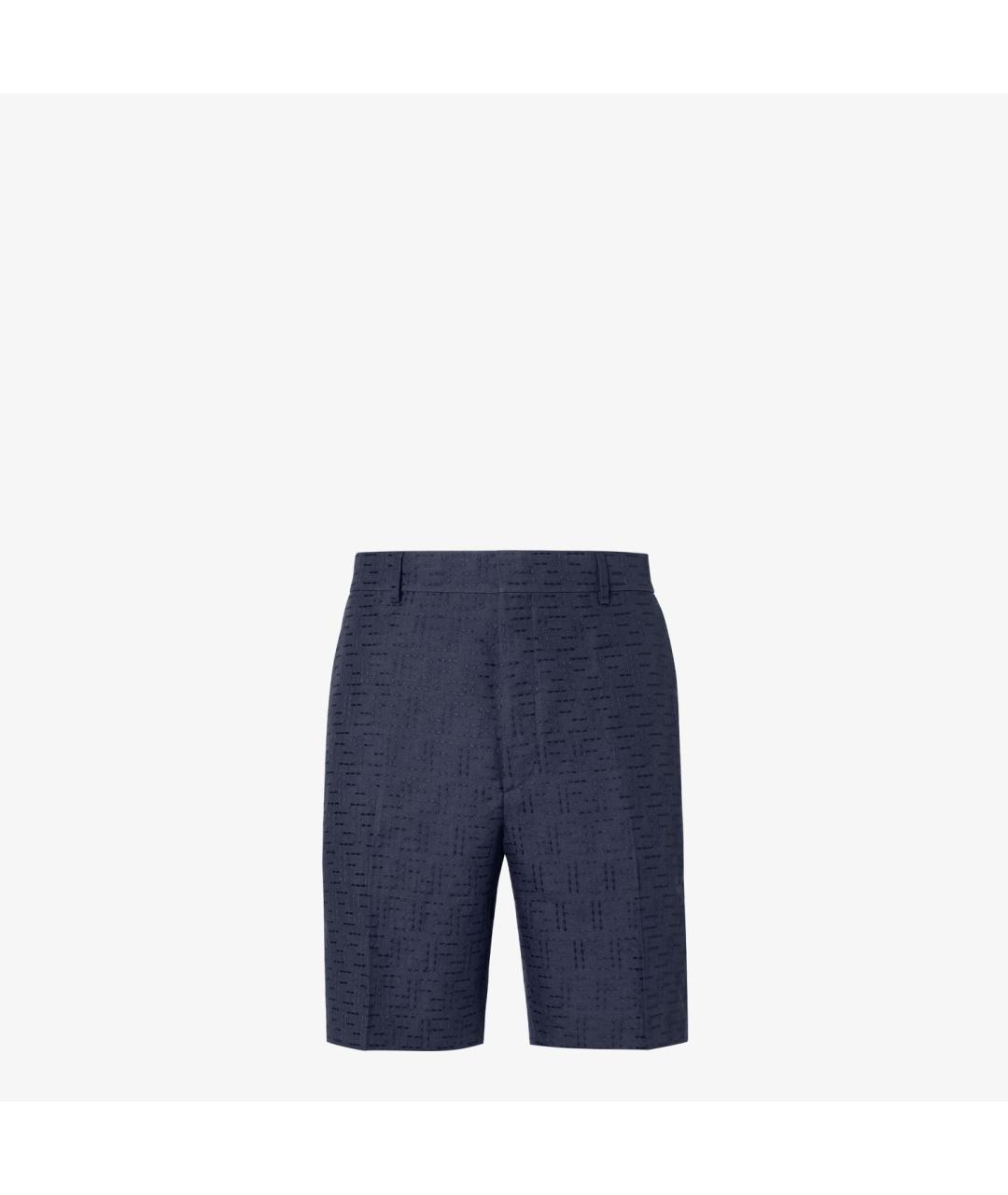 FENDI Синие льняные шорты, фото 4