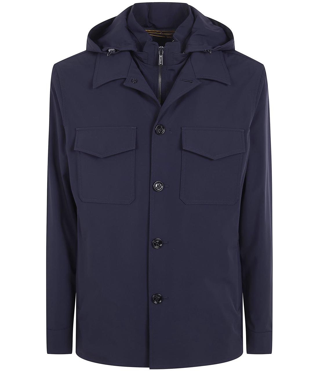 MOORER Синяя полиамидовая куртка, фото 1