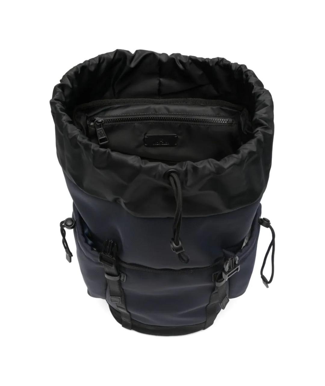 MONCLER Темно-синий тканевый рюкзак, фото 5