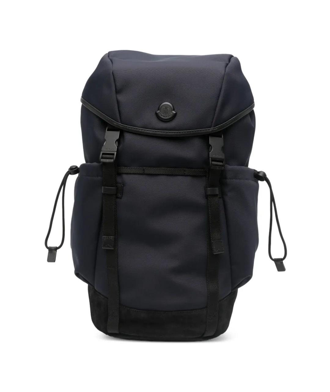 MONCLER Темно-синий тканевый рюкзак, фото 1