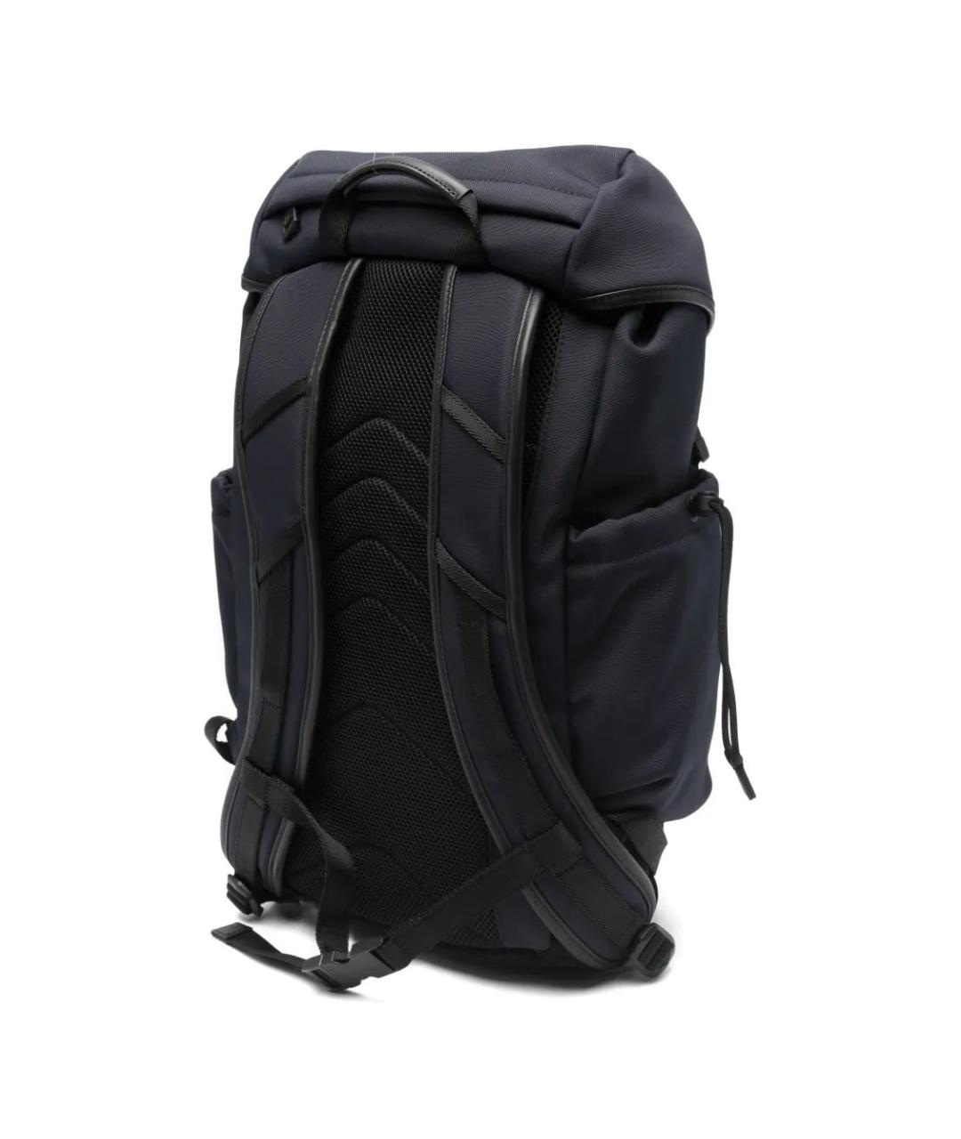 MONCLER Темно-синий тканевый рюкзак, фото 3