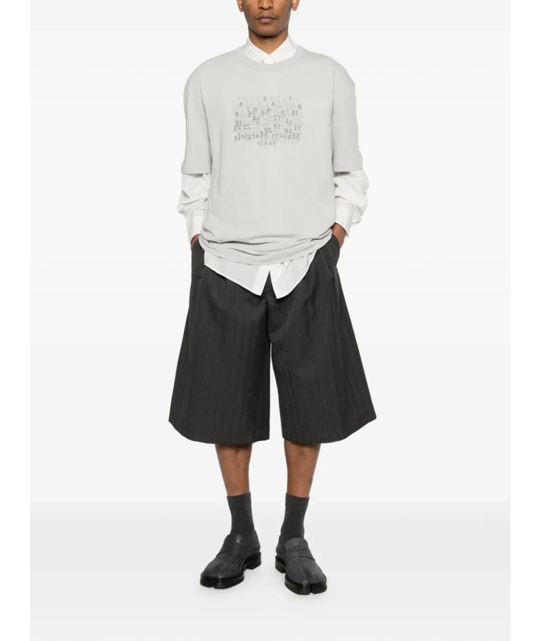 MAISON MARGIELA Серая хлопковая футболка, фото 4