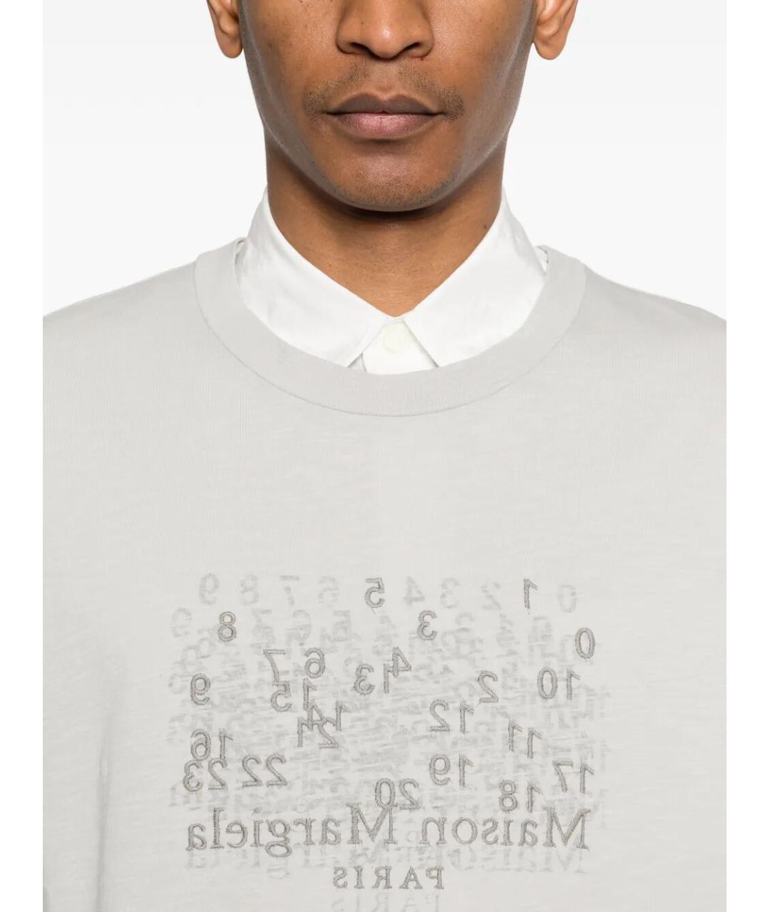 MAISON MARGIELA Серая хлопковая футболка, фото 2