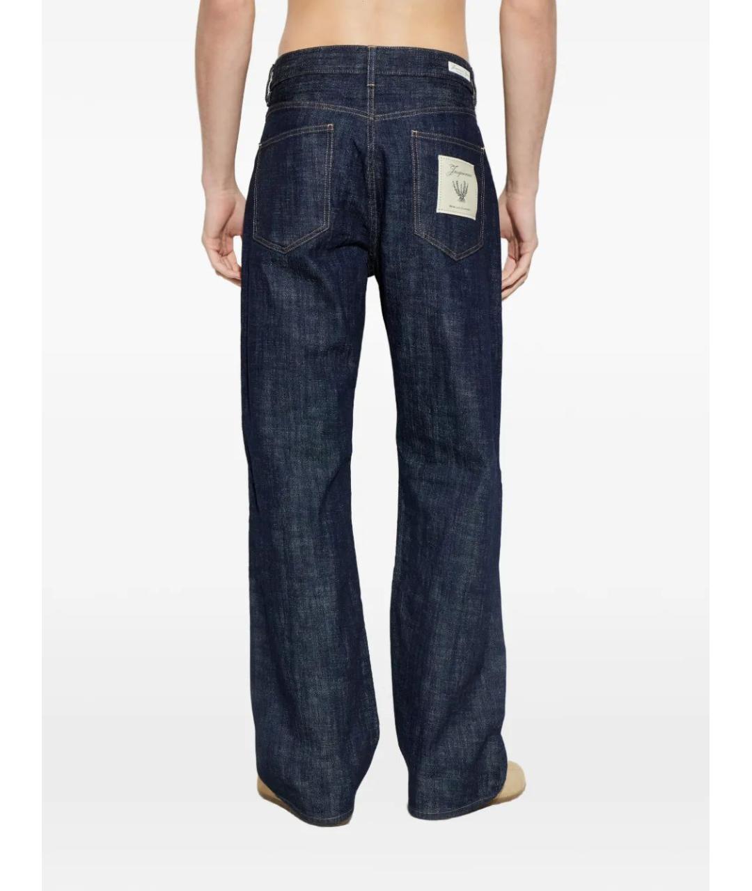 JACQUEMUS Темно-синие хлопковые прямые джинсы, фото 4