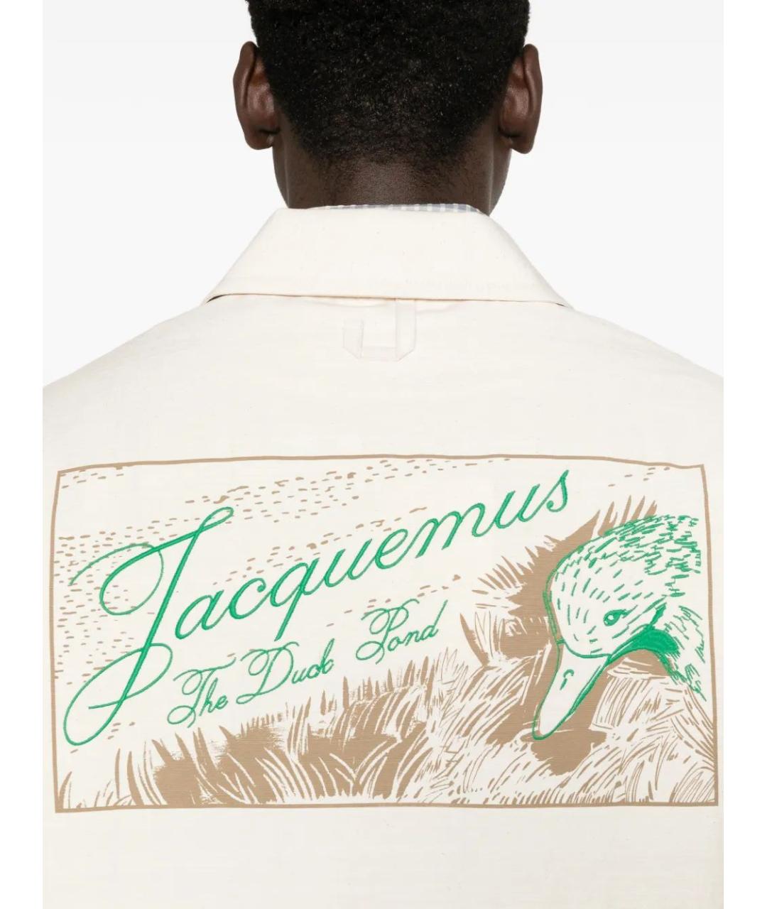 JACQUEMUS Бежевая хлопковая кэжуал рубашка, фото 5