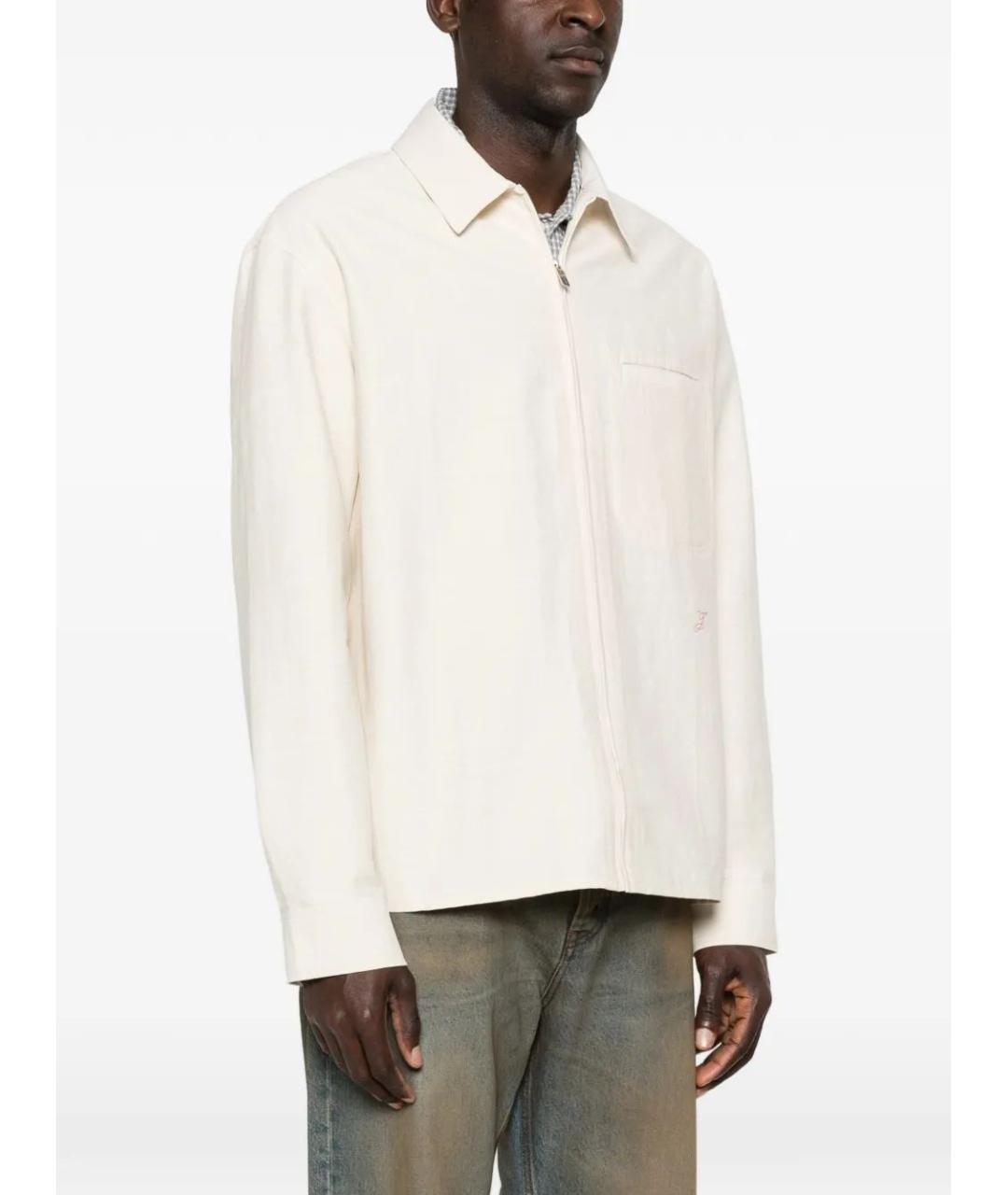 JACQUEMUS Бежевая хлопковая кэжуал рубашка, фото 3